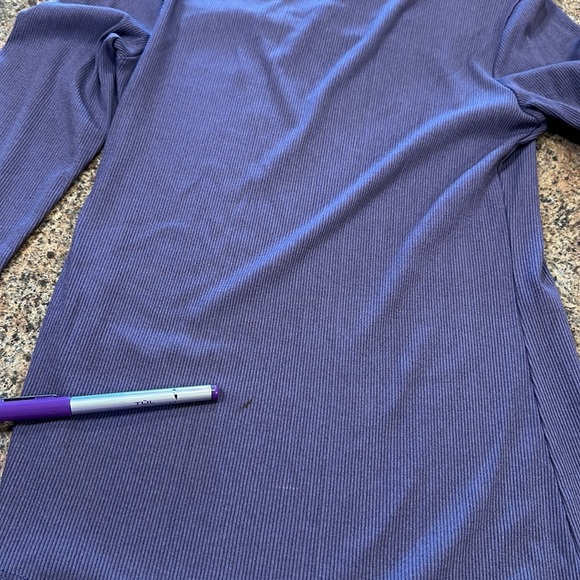 Cherish Andria Long Sleeve Chest Cutout Ribbed Purple Top Womens Size Small - Picture 7 of 8